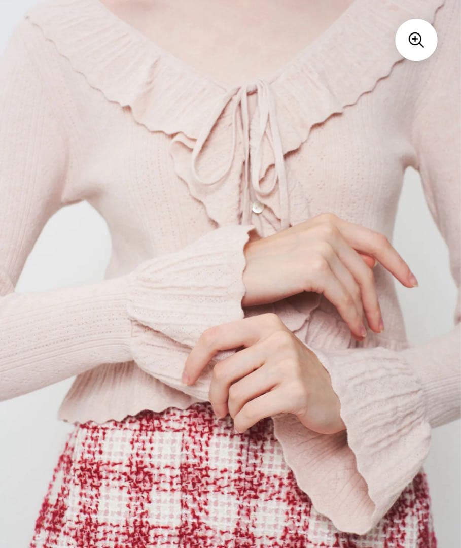 Deicyアイレットフリルニットカーディガン