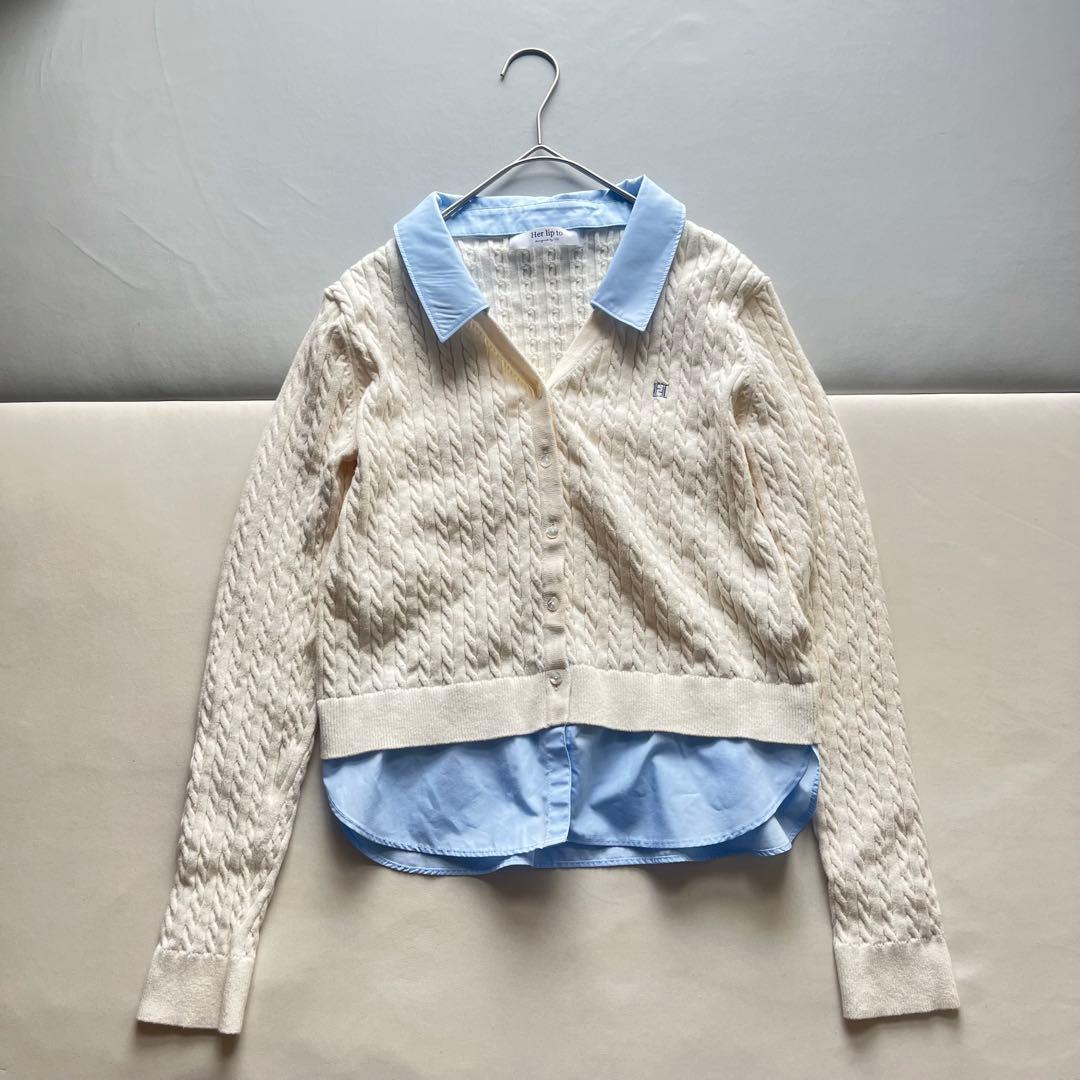 【美品】herlipto Layered Cable Knit Cardigan