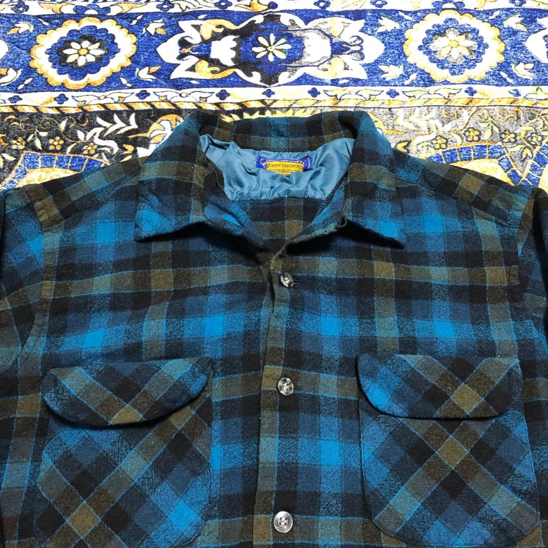 ペンドルトン　ボードシャツ　オンブレ　60s ブルー