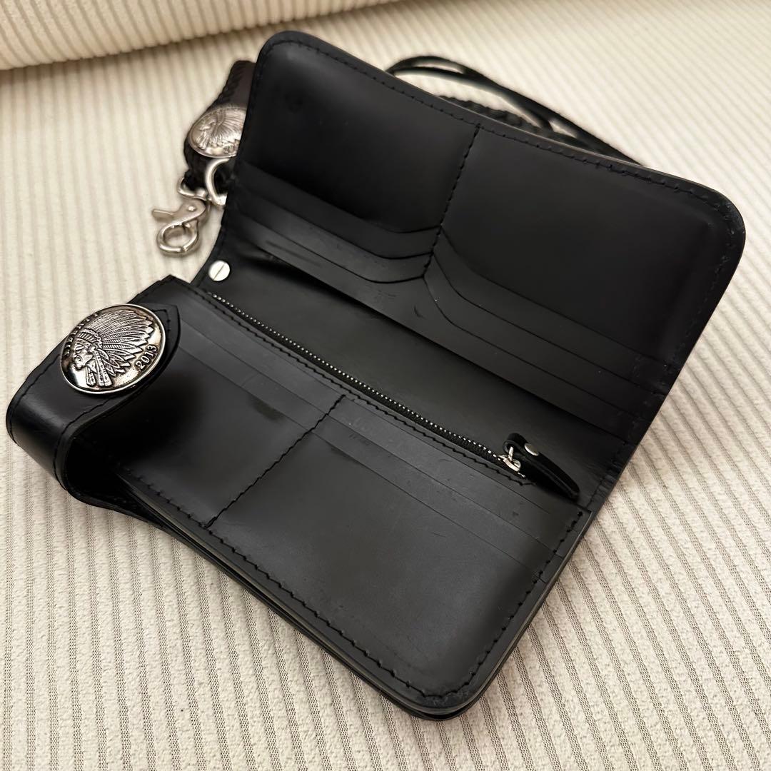 美品⭐︎バイカーズウォレット　本革　ブラック