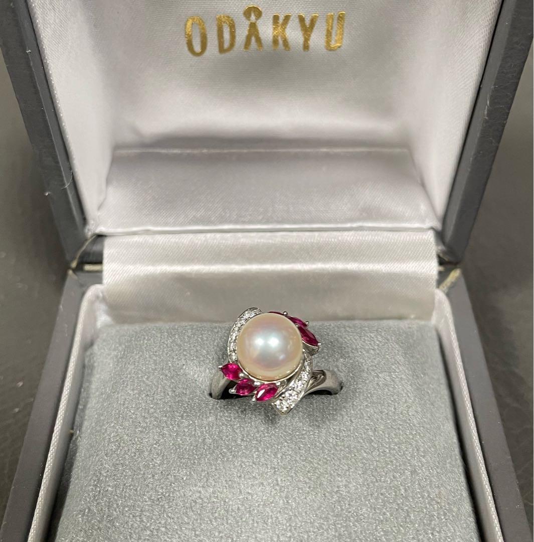 定価25万円　お値下げ可！　ODAKYU 真珠 ルビー プラチナリング　指輪