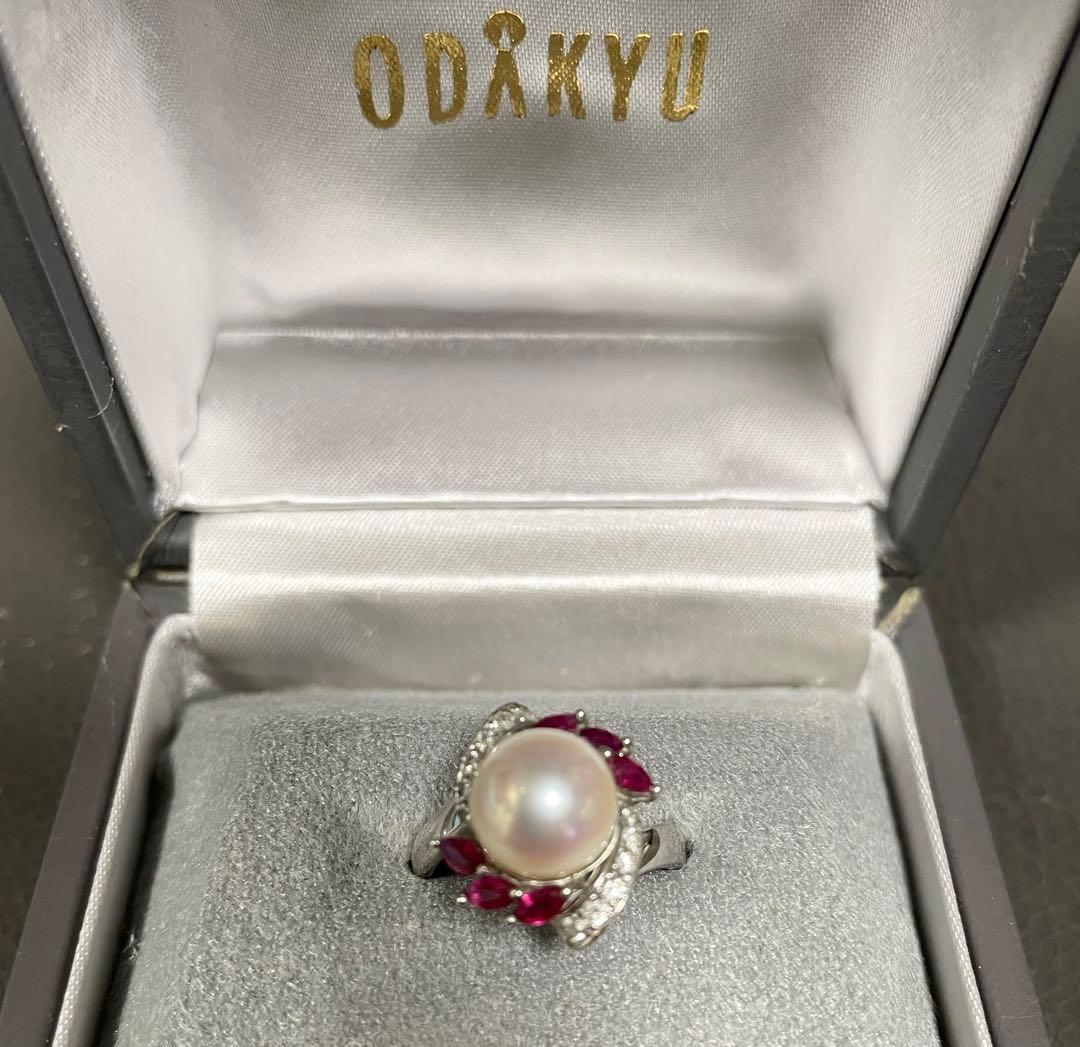 定価25万円　お値下げ可！　ODAKYU 真珠 ルビー プラチナリング　指輪