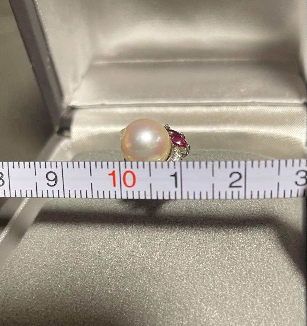 定価25万円　お値下げ可！　ODAKYU 真珠 ルビー プラチナリング　指輪