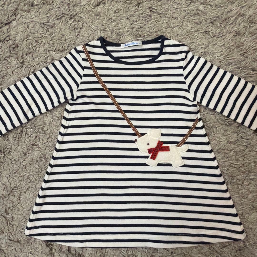 familiar 90cm 長袖ワンピースとパンツのセット