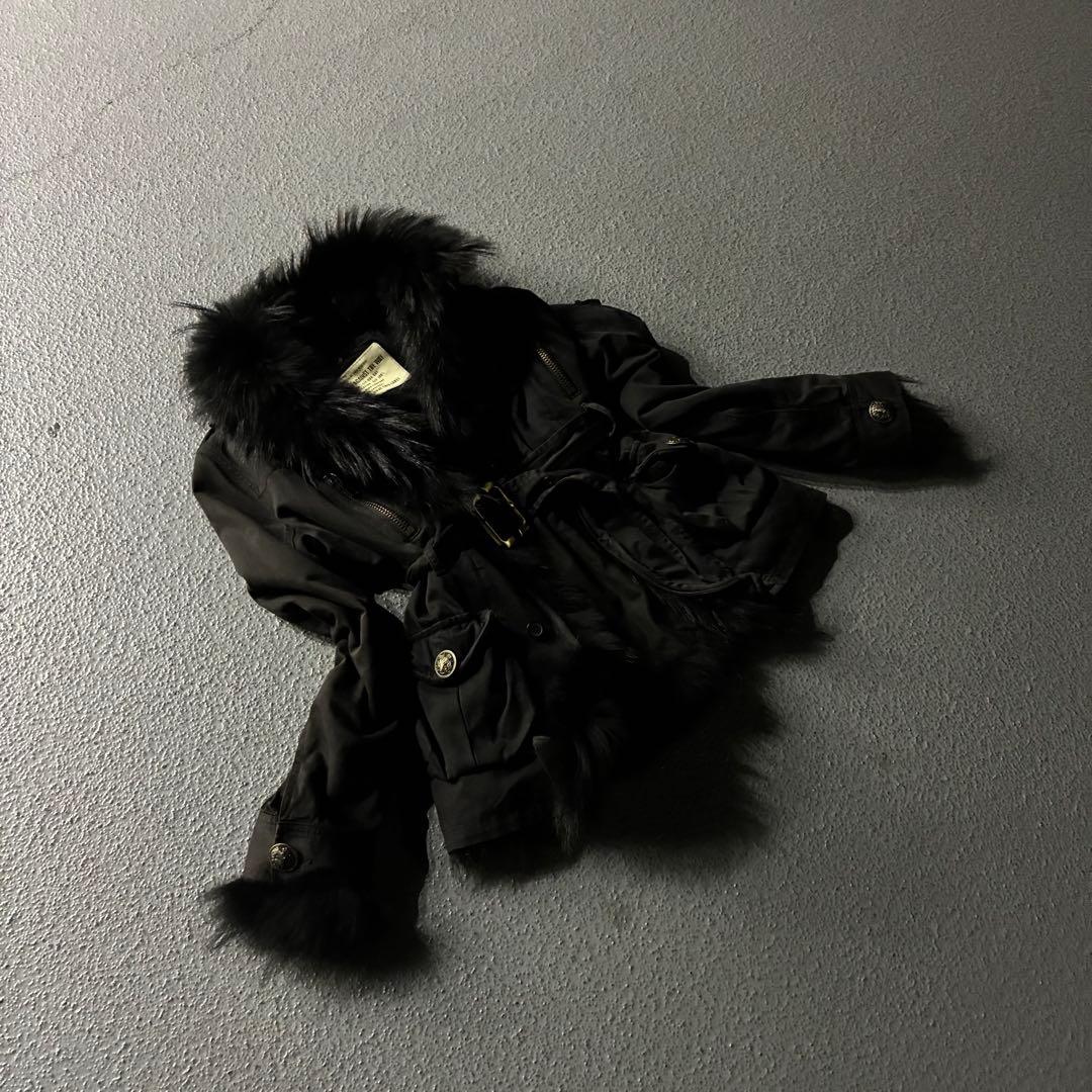 SLY Raccoon Fur Military Jacket Y2K ギャル