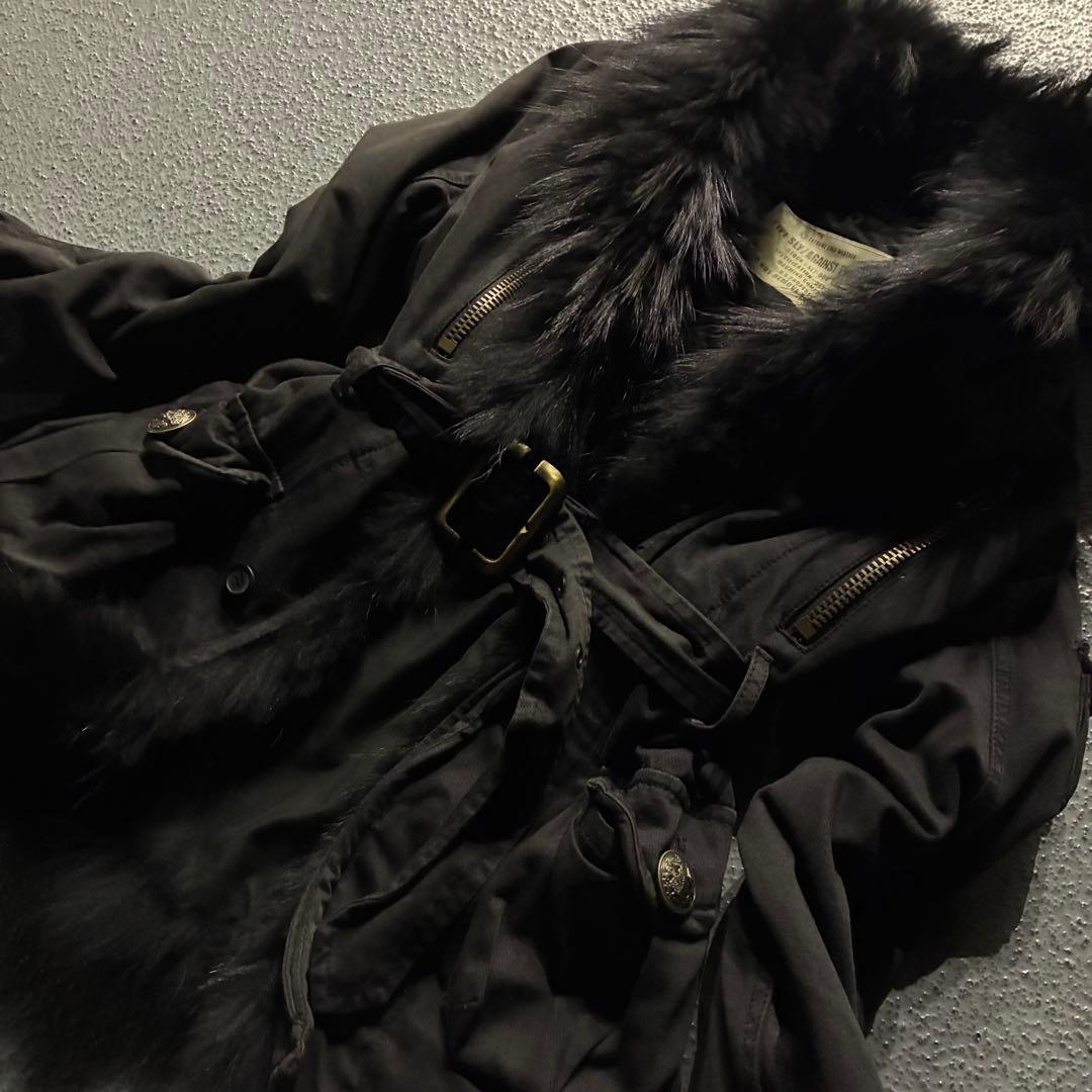 SLY Raccoon Fur Military Jacket Y2K ギャル