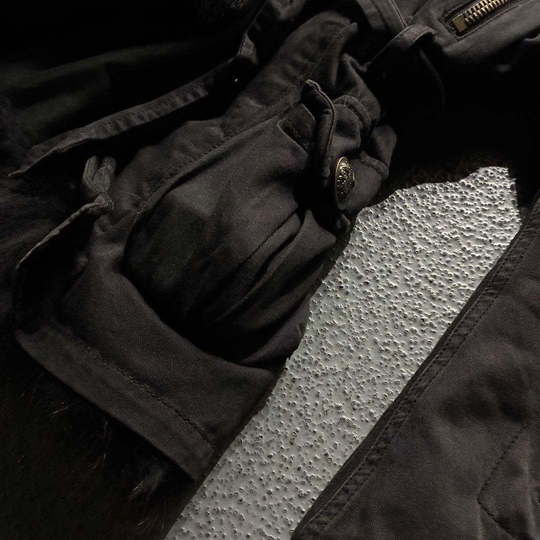 SLY Raccoon Fur Military Jacket Y2K ギャル
