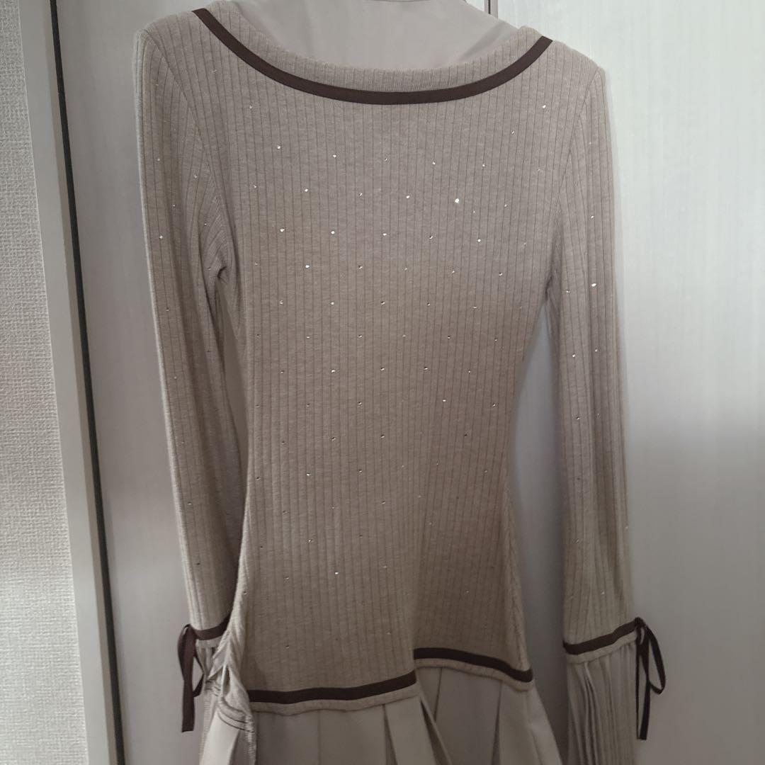 ランディ Randy ビジュープレッピー ワンピース ベージュ