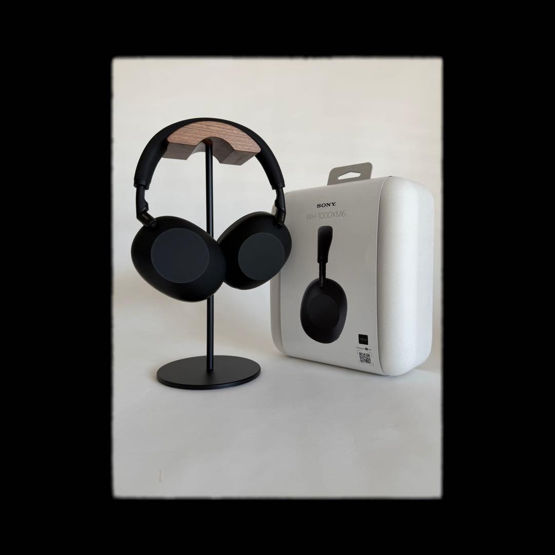 美品 SONY WH-1000XM6 ワイヤレスヘッドホン ブラック スタンド有