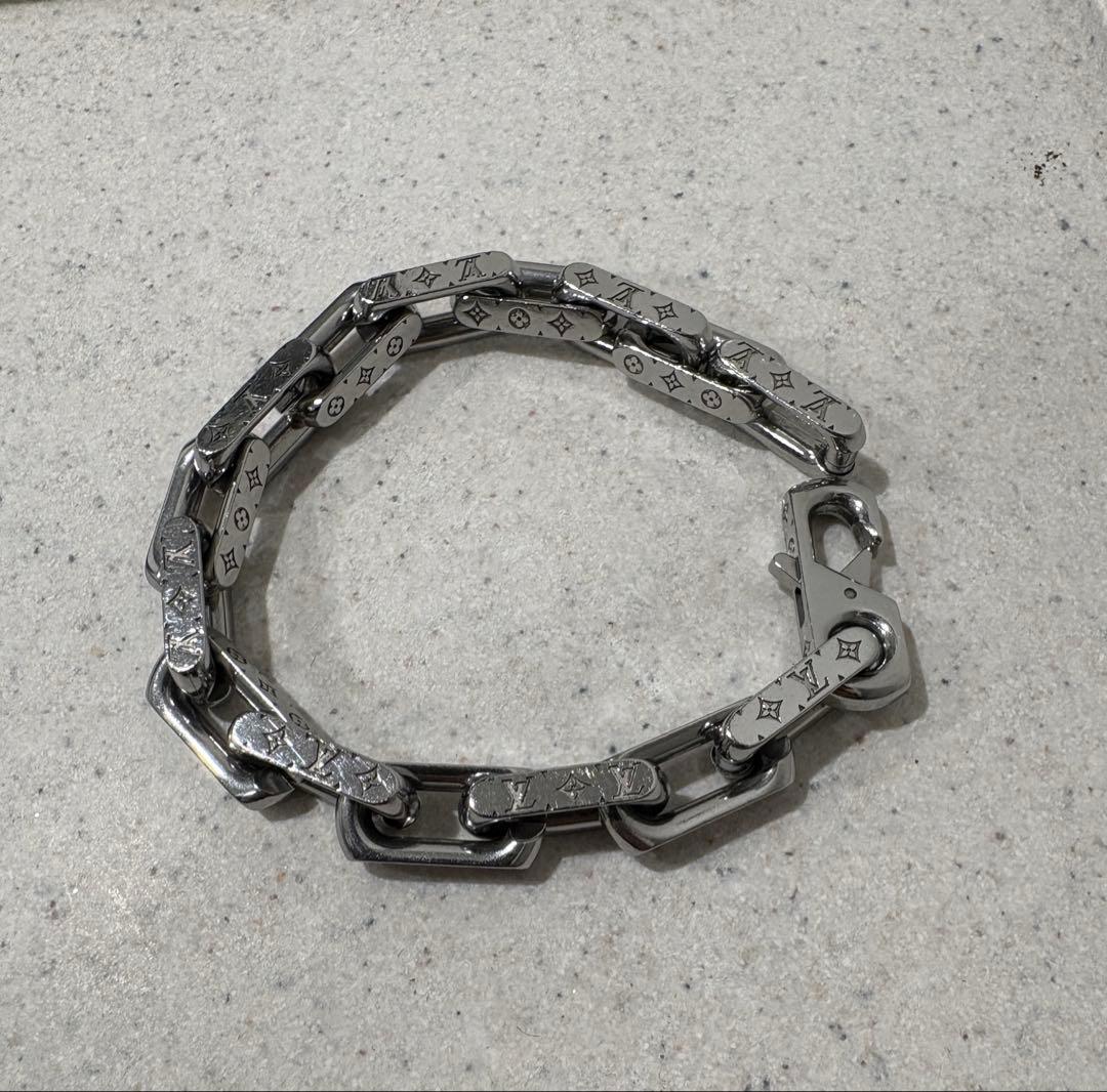 LOUIS VUITTON ブレスレットモノグラムシルバーM00309 Lサイズ