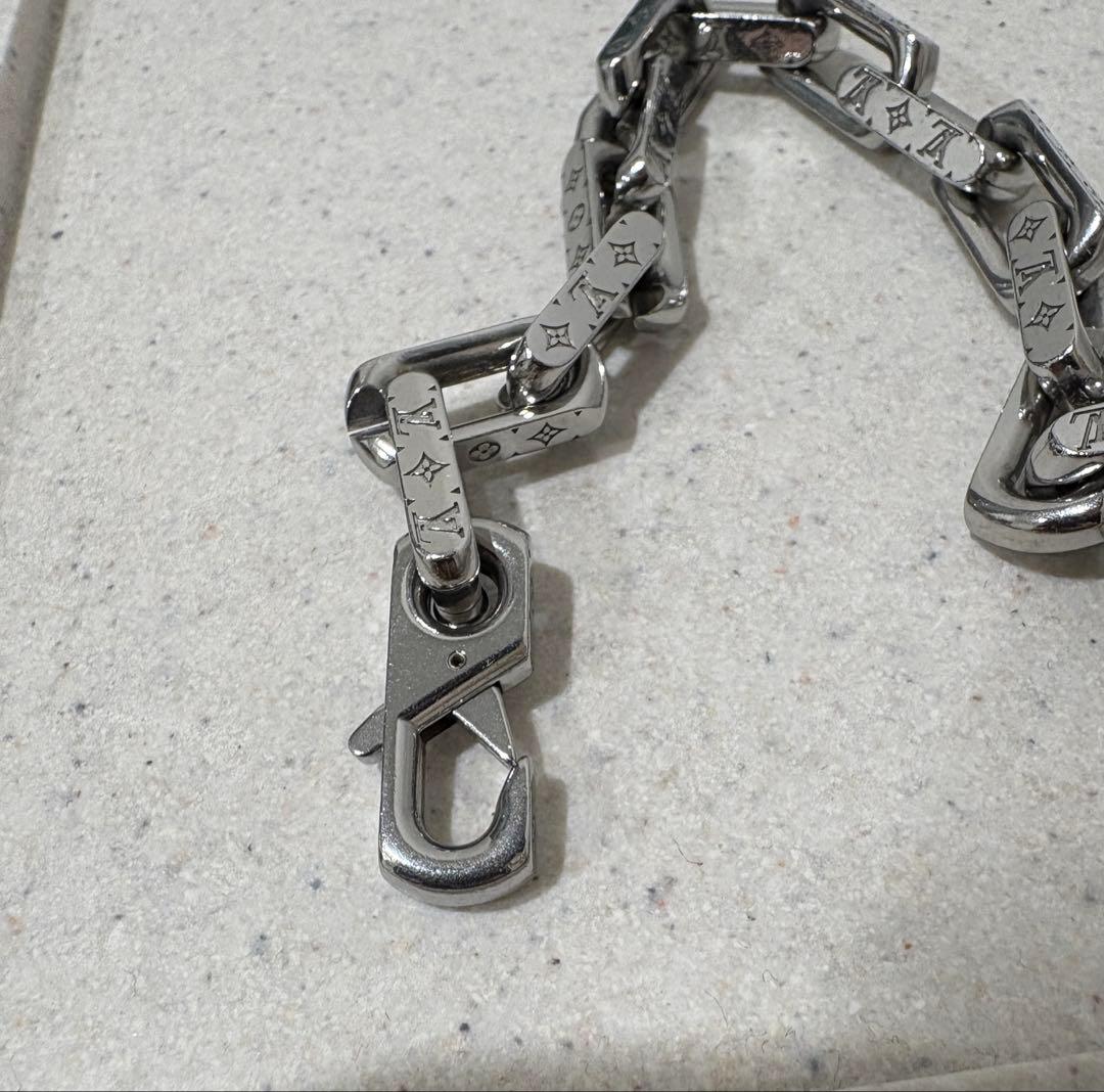 LOUIS VUITTON ブレスレットモノグラムシルバーM00309 Lサイズ