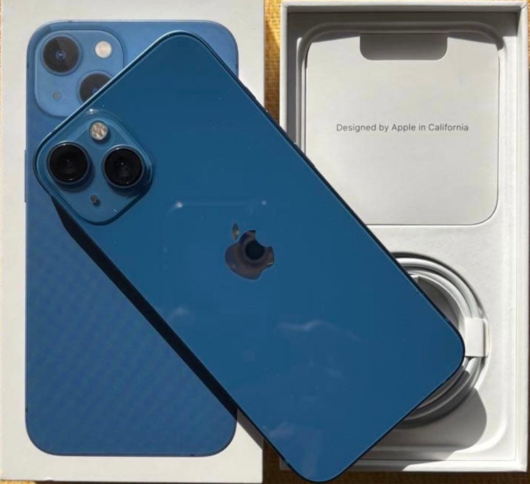 iPhone 13 ブルー 純正バッテリー 100% 256GB