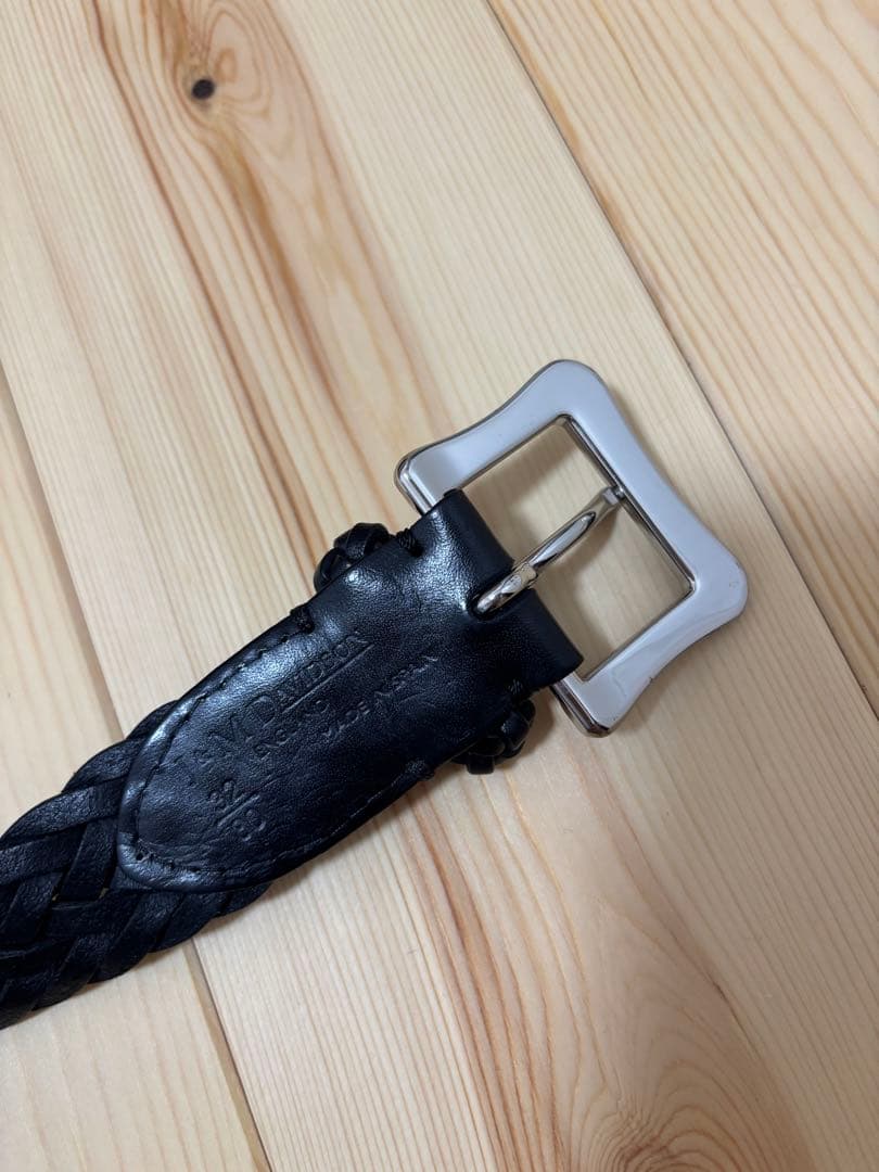 J&M DAVIDSON 編み込みベルト ブラック 80サイズ