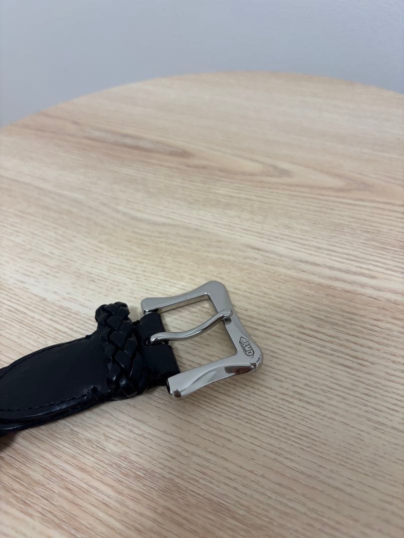 J&M DAVIDSON 編み込みベルト ブラック 80サイズ