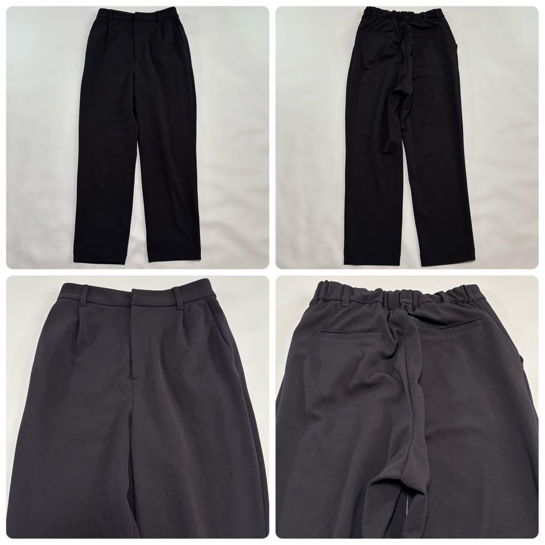 ナノユニバース パンツスーツ セットアップ Mサイズ ノーカラー 黒 洗える