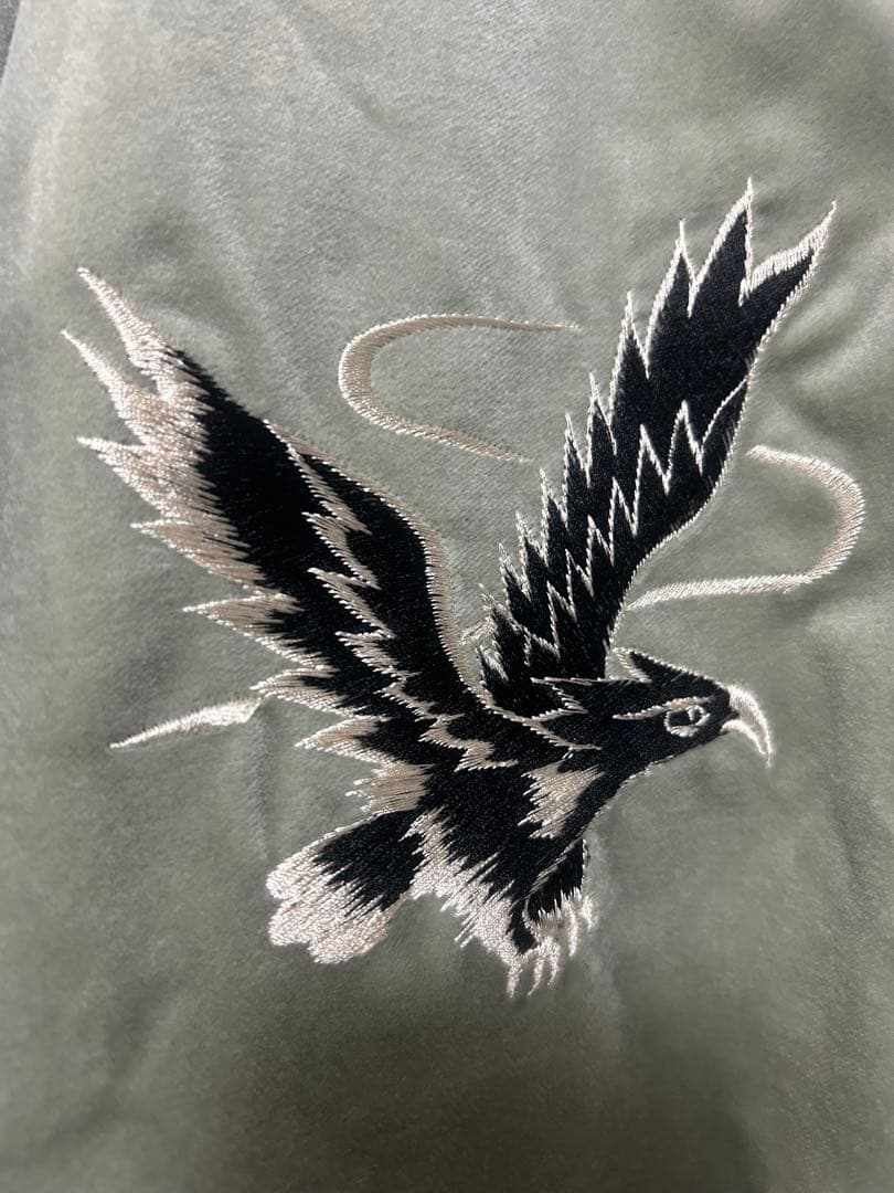 新品未使用　テーラー東洋　別珍　スカジャン　ブラックイーグル×ジャパンマップ