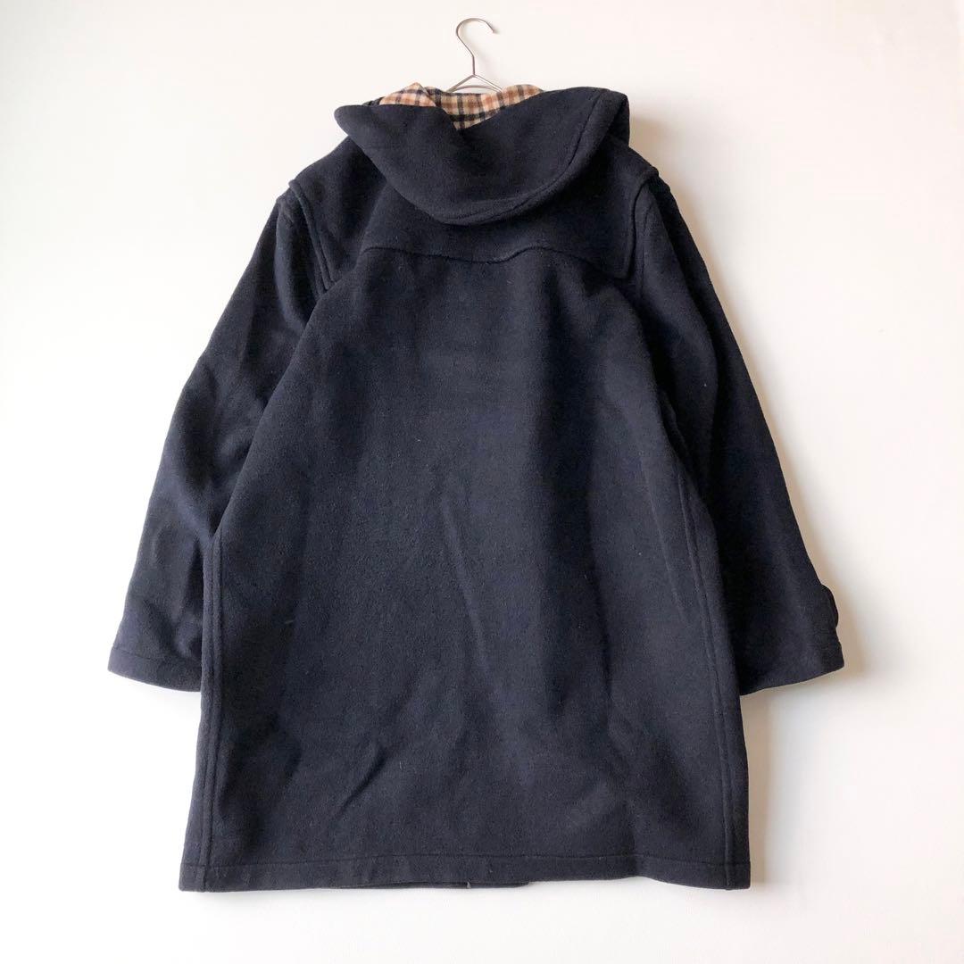 2905Aアクアスキュータム ロングダッフルコート 紺　XL相当