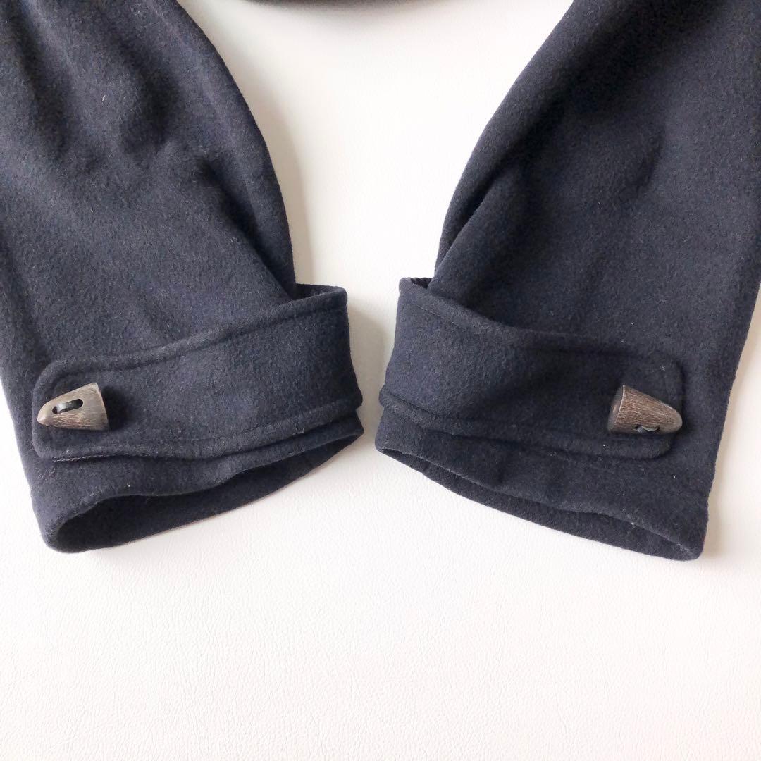 2905Aアクアスキュータム ロングダッフルコート 紺　XL相当