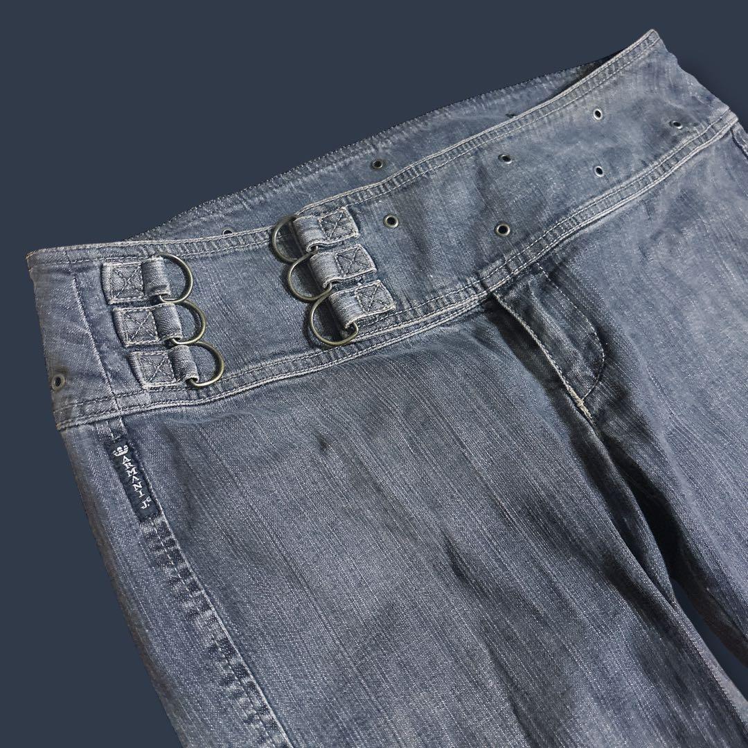 パンツ 00s Y2K ARMANI flare black denim pants
