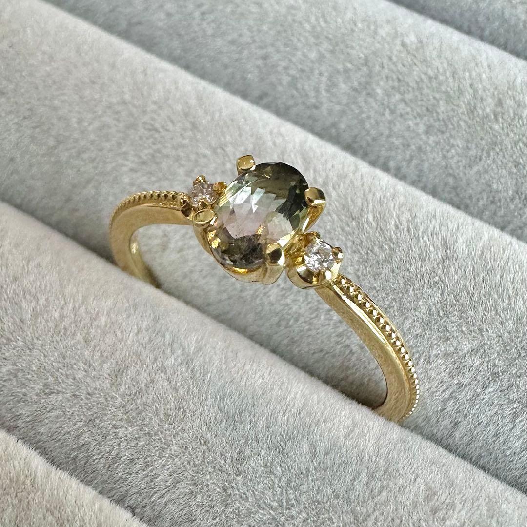 K18YG バイカラートルマリン リング