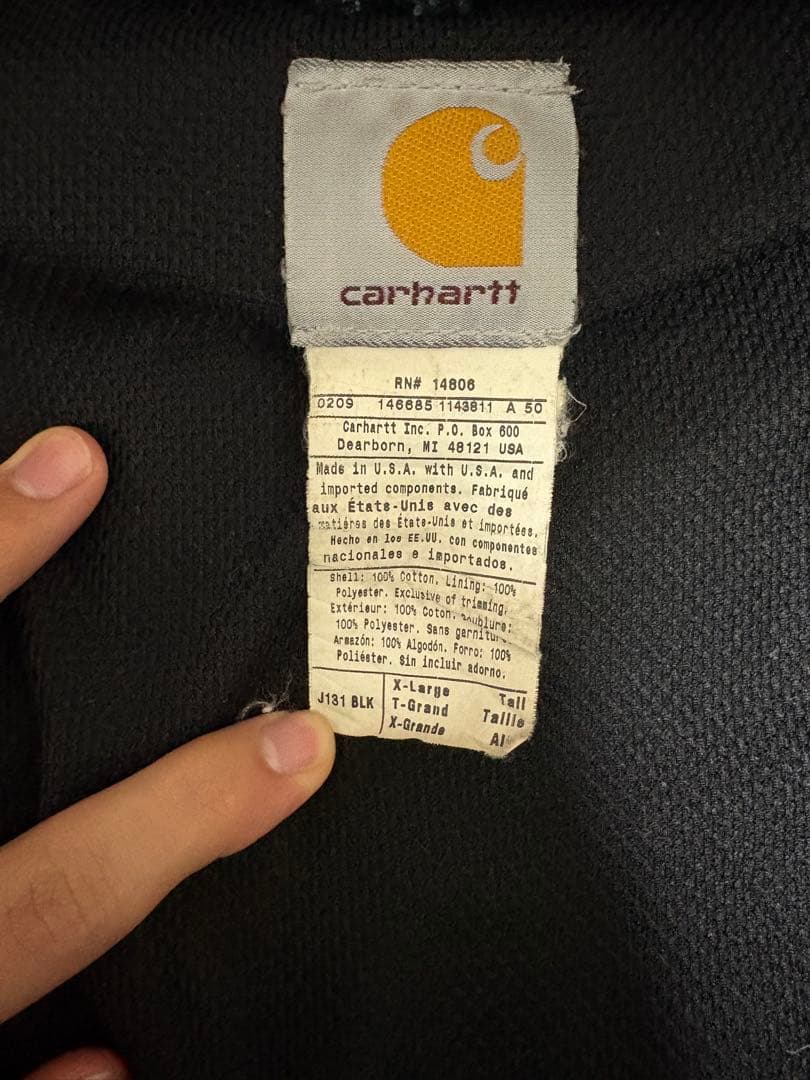 Carhartt カーハート J131 BLK アクティブジャケット