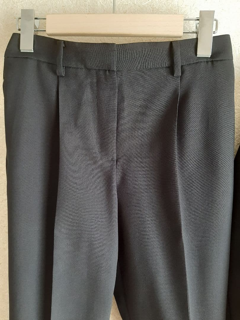 PLST プレミアムオックスカラーレスジャケット&テーパードパンツ黒セットアップ