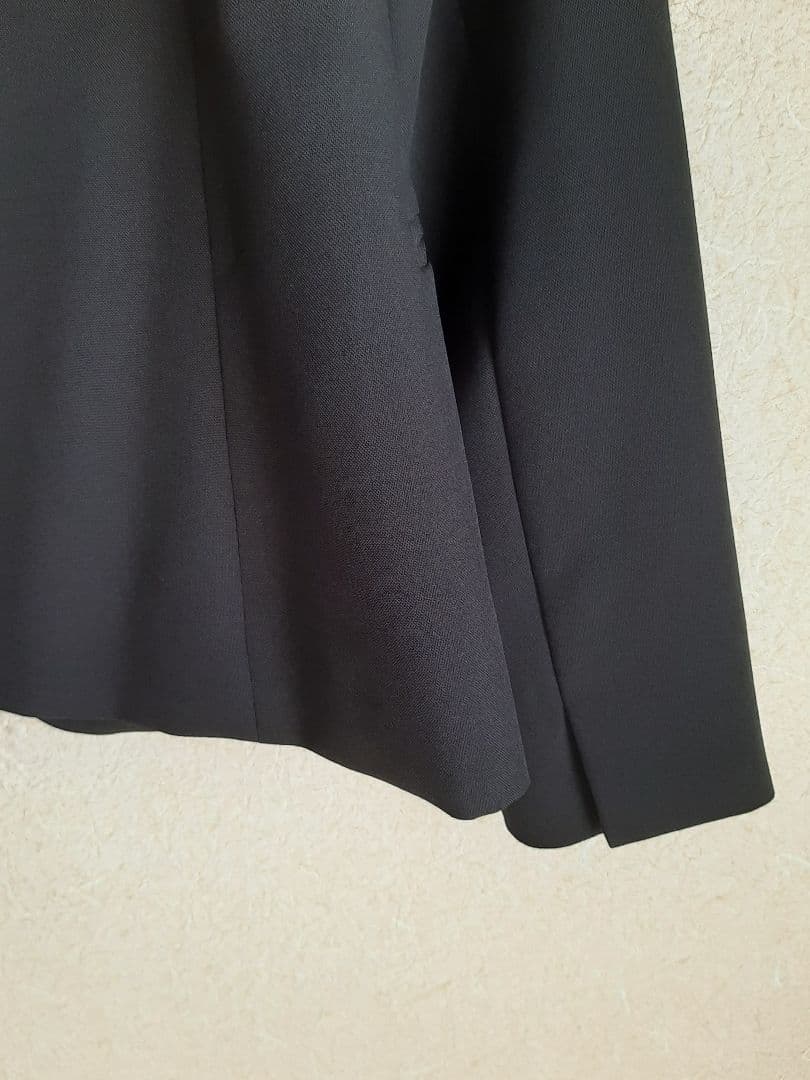 PLST プレミアムオックスカラーレスジャケット&テーパードパンツ黒セットアップ