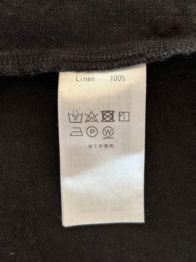 wafu リネン プルオーバー ブラウス スタンドカラー ／ ブラック