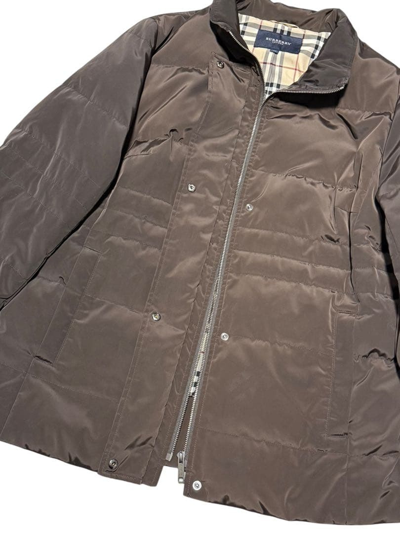 バーバリーロンドン　ダウンジャケット　大きいサイズ　44　こげ茶色　フード欠品