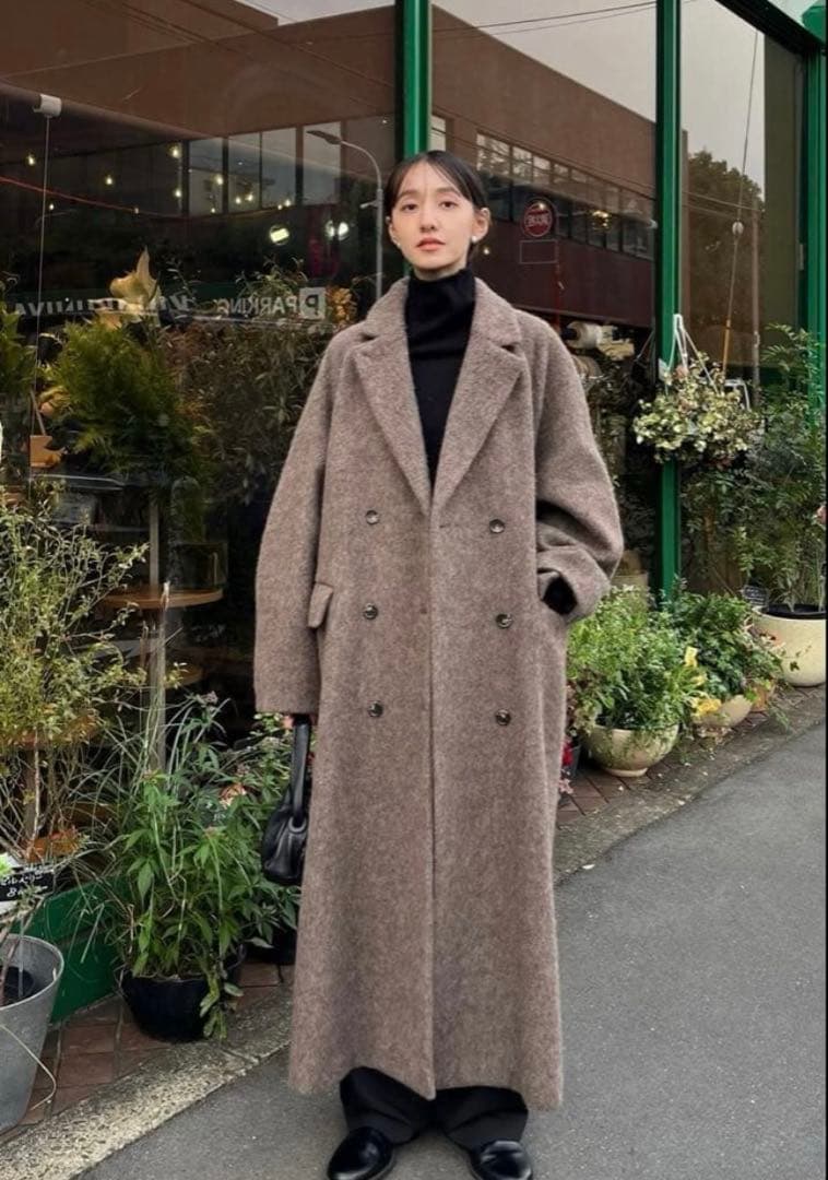 【CLANE】ダブルウールロングコート ブラウン サイズ0