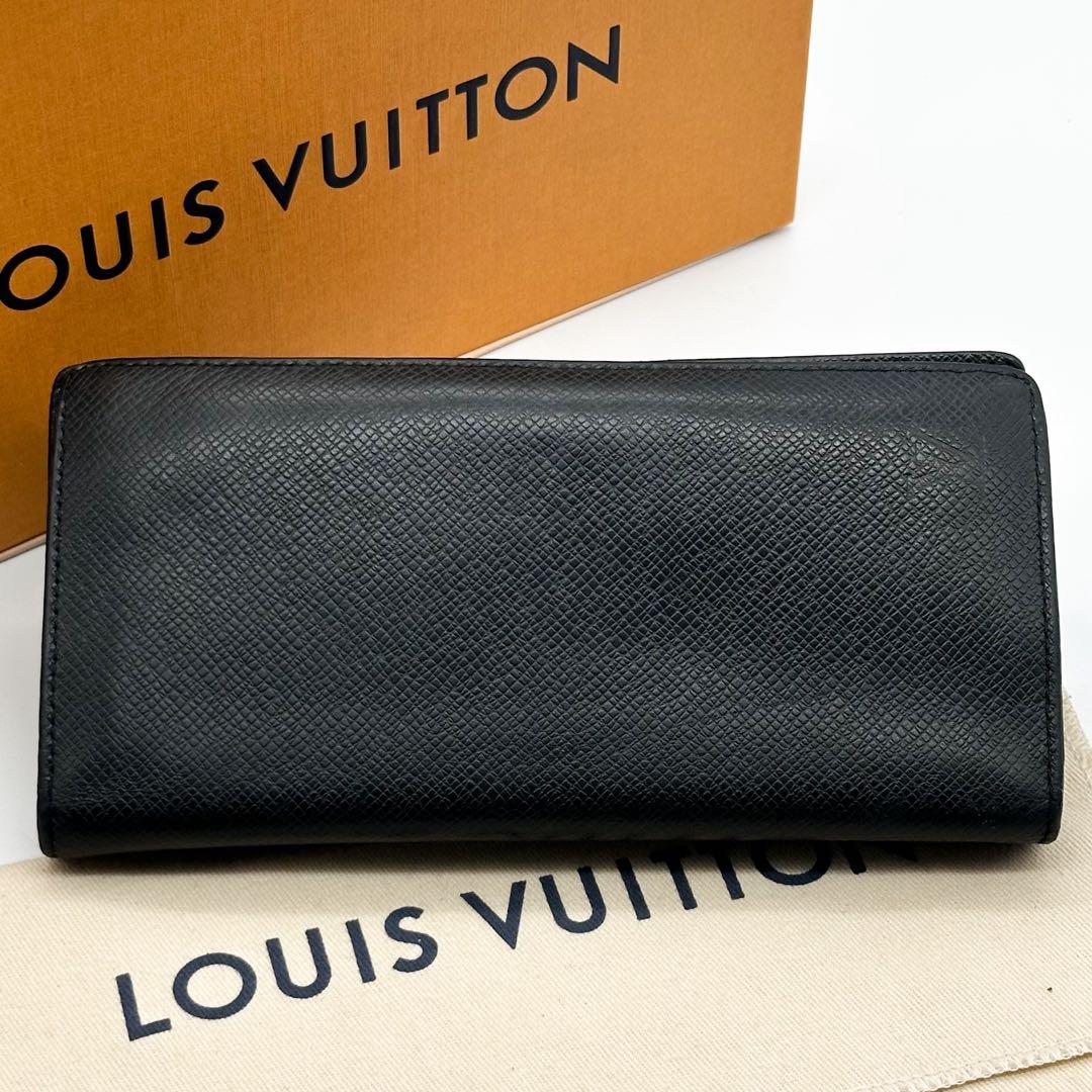 ルイヴィトン ポルトフォイユ ブラザ タイガ 二つ折り 長財布 レザー ブラック