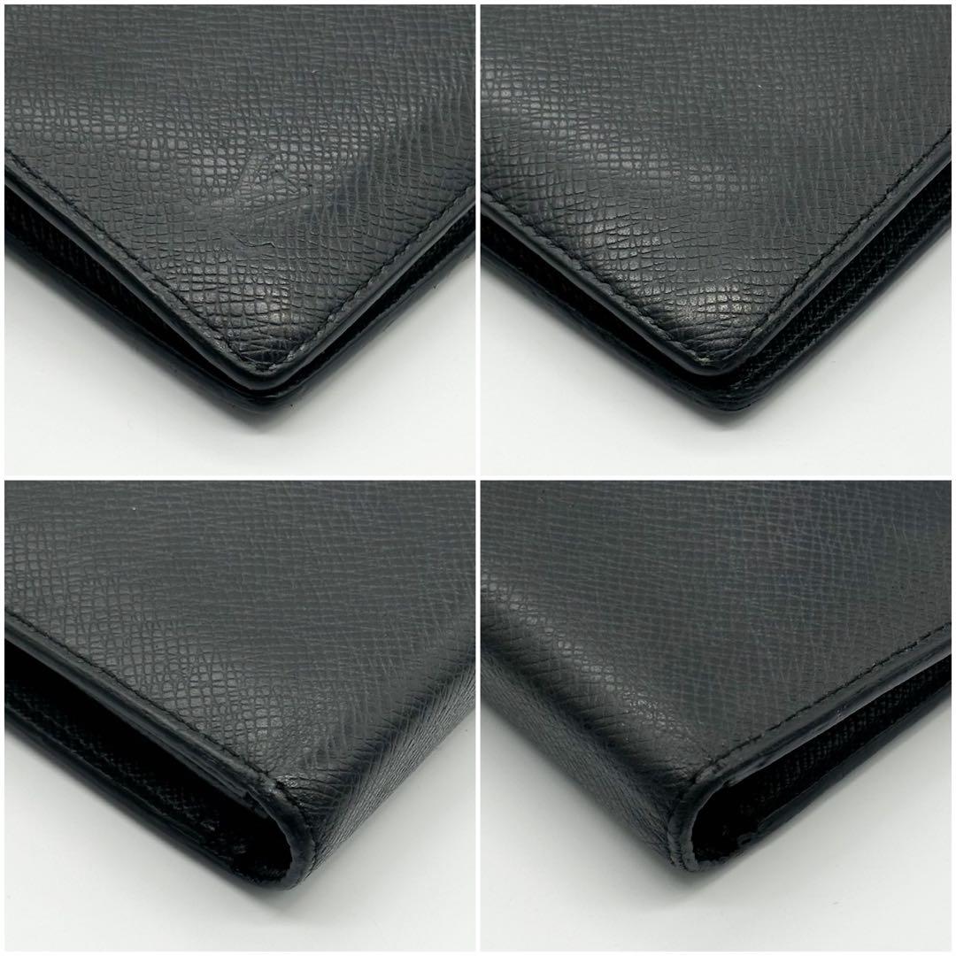 ルイヴィトン ポルトフォイユ ブラザ タイガ 二つ折り 長財布 レザー ブラック