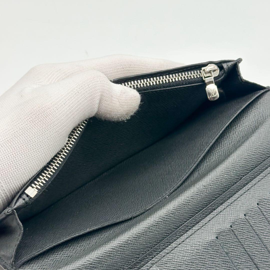 ルイヴィトン ポルトフォイユ ブラザ タイガ 二つ折り 長財布 レザー ブラック