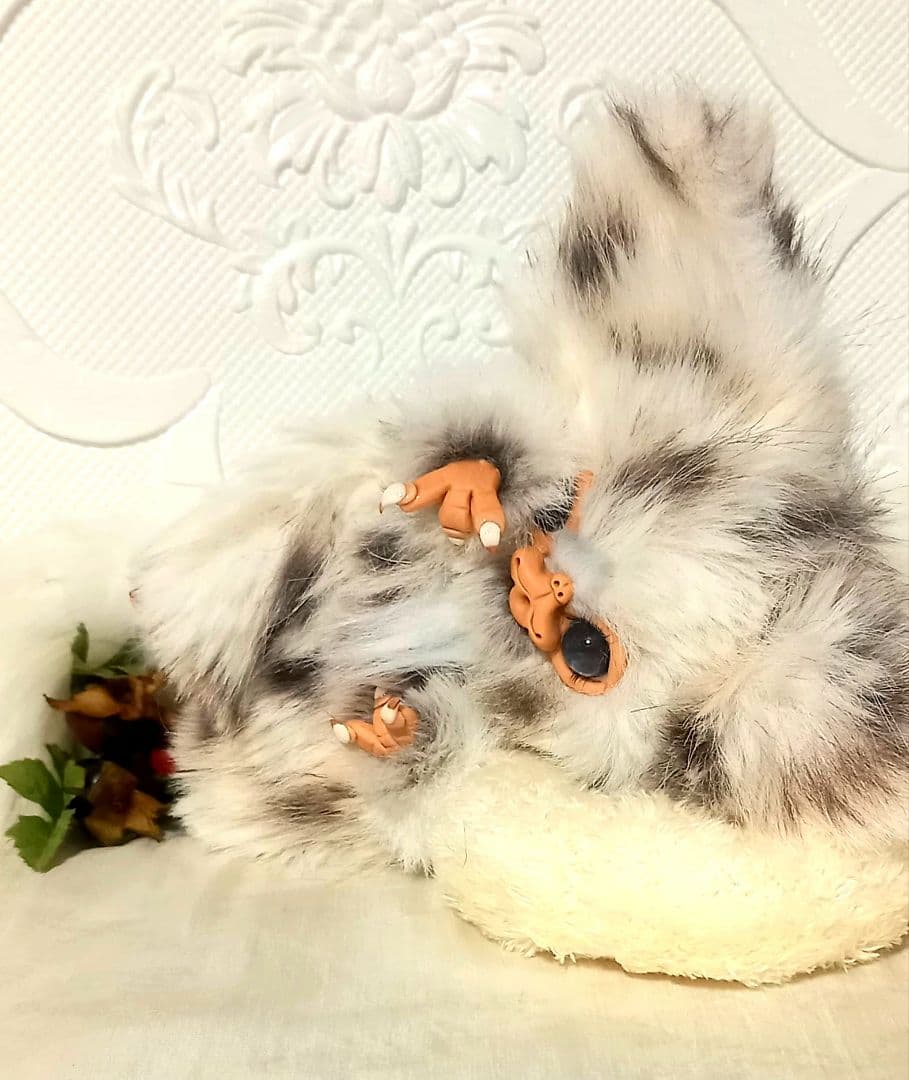 ハンドメイド・可動Big長毛ベビさんのお人形・アートドール・ぬいぐるみ・創作