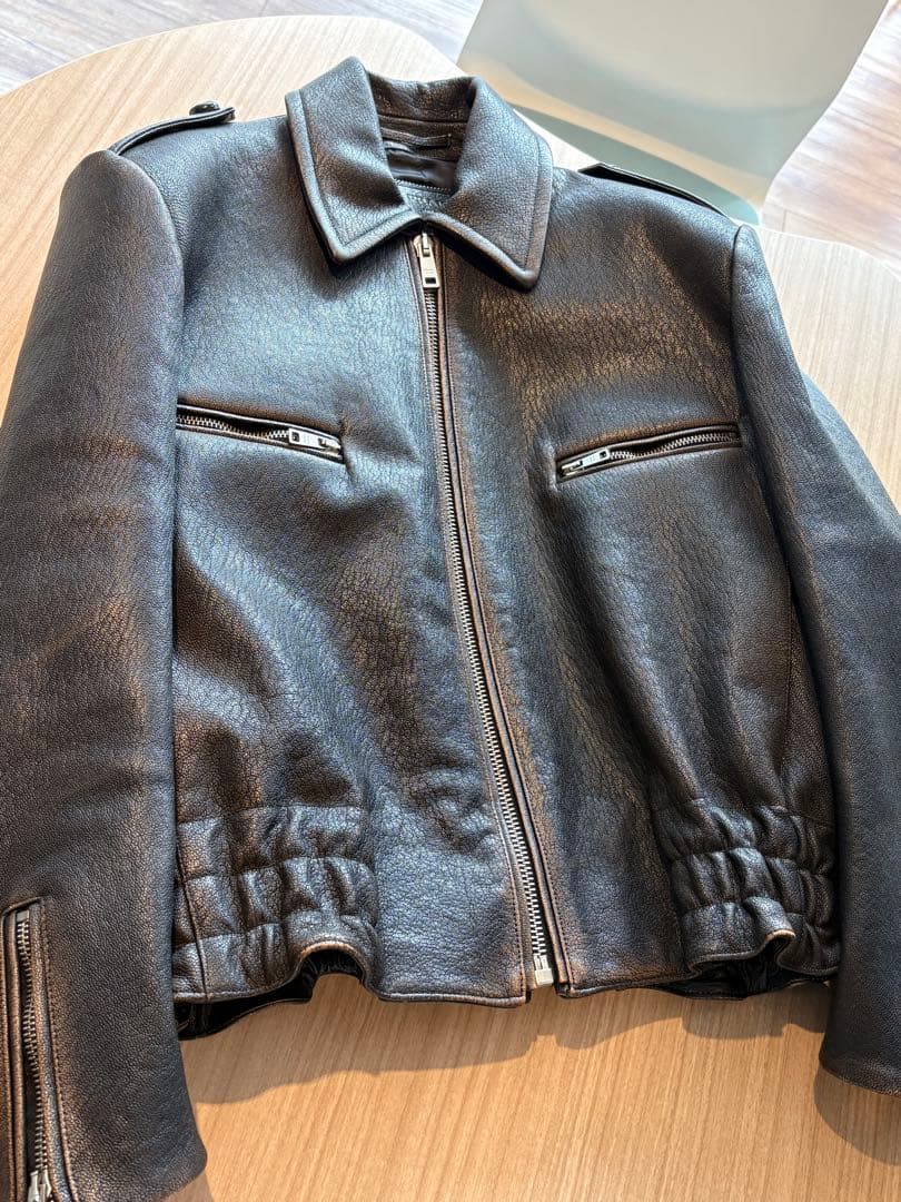 j*a様 PRADA 22ss look2 レザージャケット ブルゾン