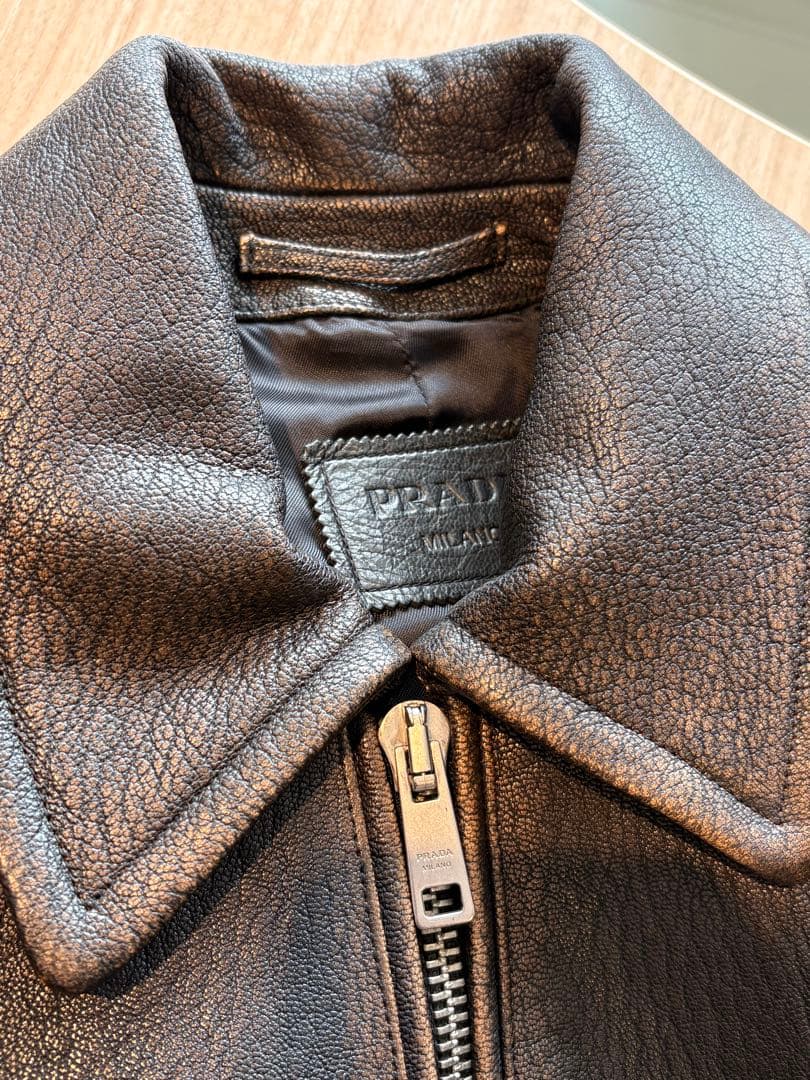 j*a様 PRADA 22ss look2 レザージャケット ブルゾン