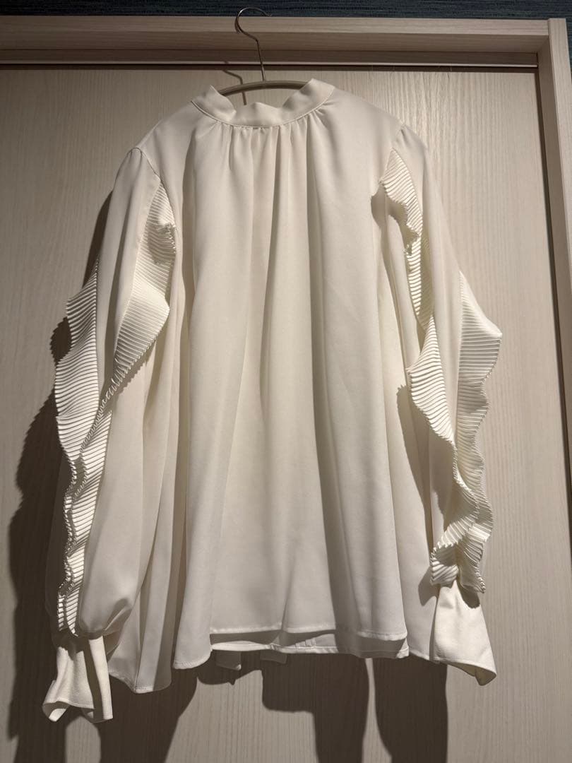 初売り！【anana】袖プリーツデザインジョーゼット２WAYブラウス