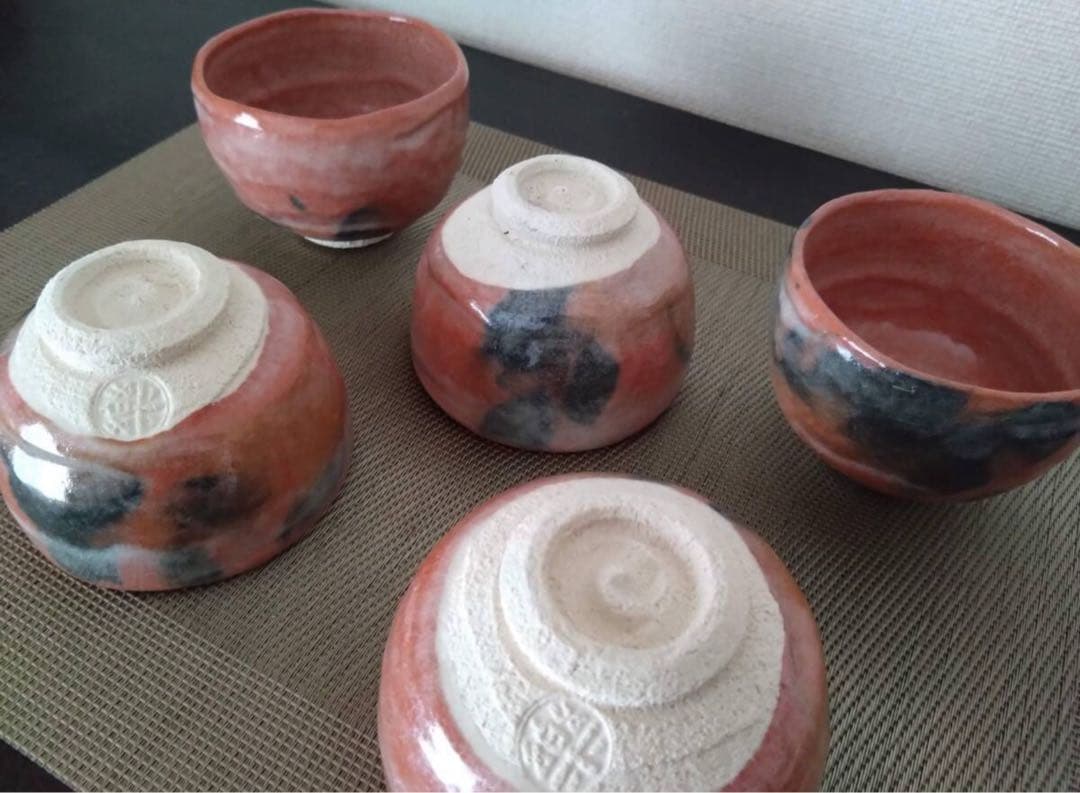 赤楽 楽焼 抹茶茶碗 5客セット 茶器 茶道具