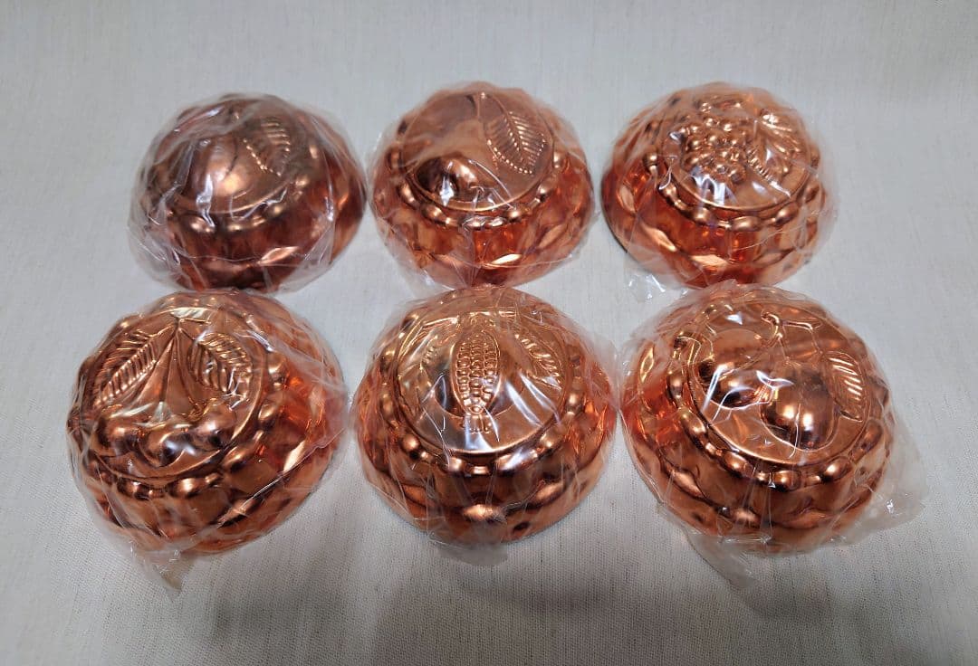 コッパーモールド フルーツ柄 6点セット フランス 壁掛けリング付