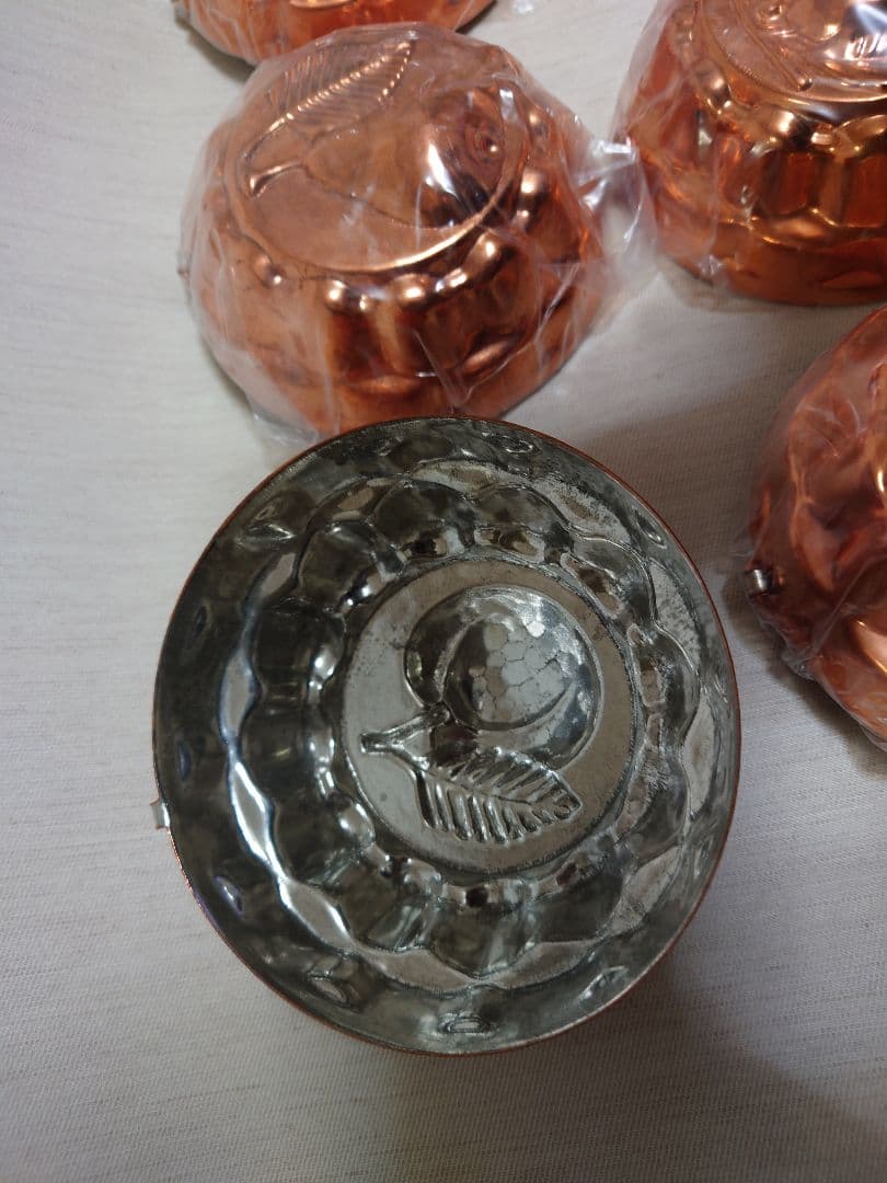 コッパーモールド フルーツ柄 6点セット フランス 壁掛けリング付