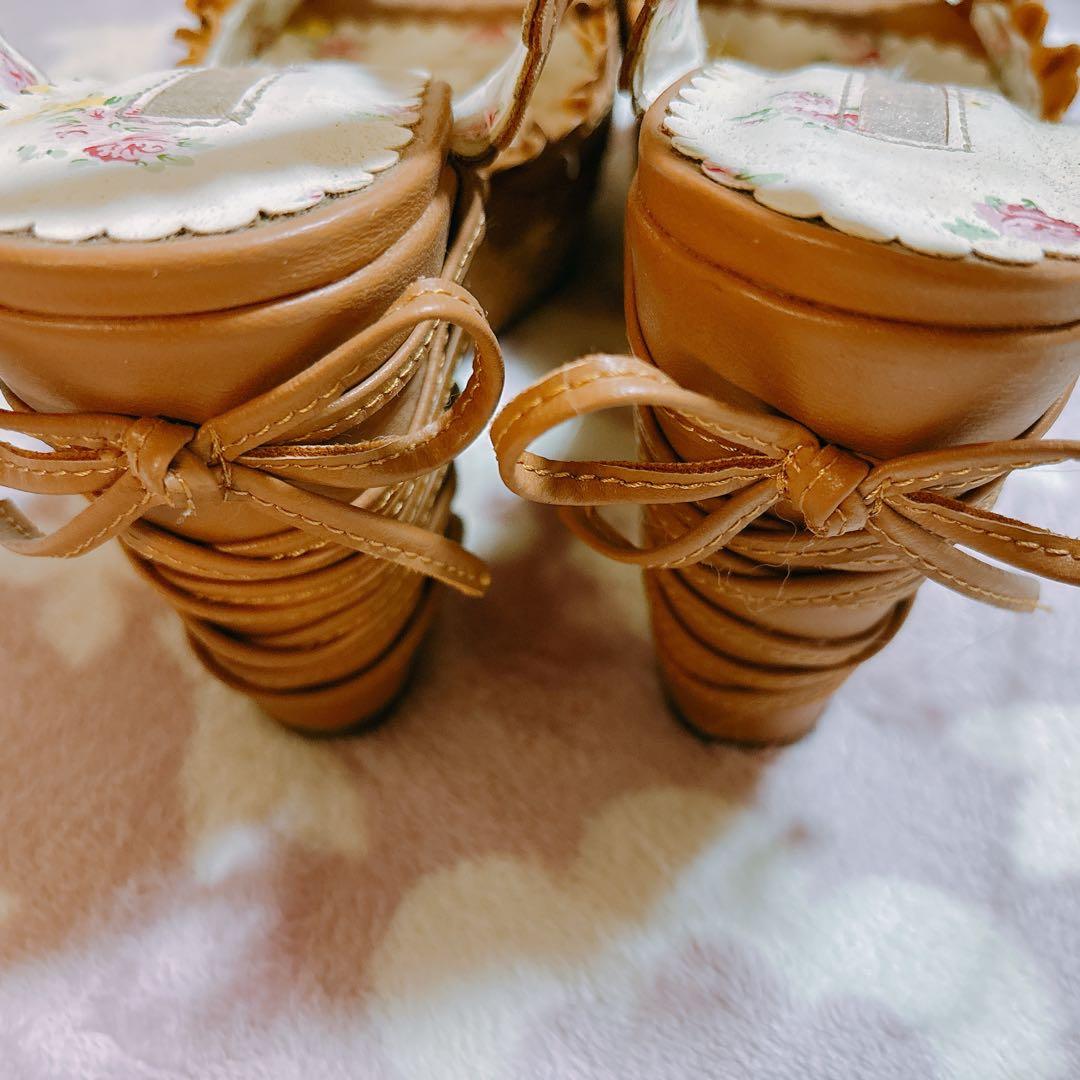 ♥LIZLISAリズリサ フラワーハイヒールブラウン♥Lサイズ