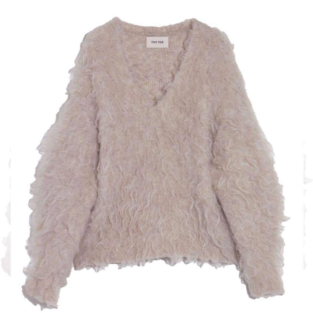 トップス THE TOE Pigalle shaggy Vneck knit