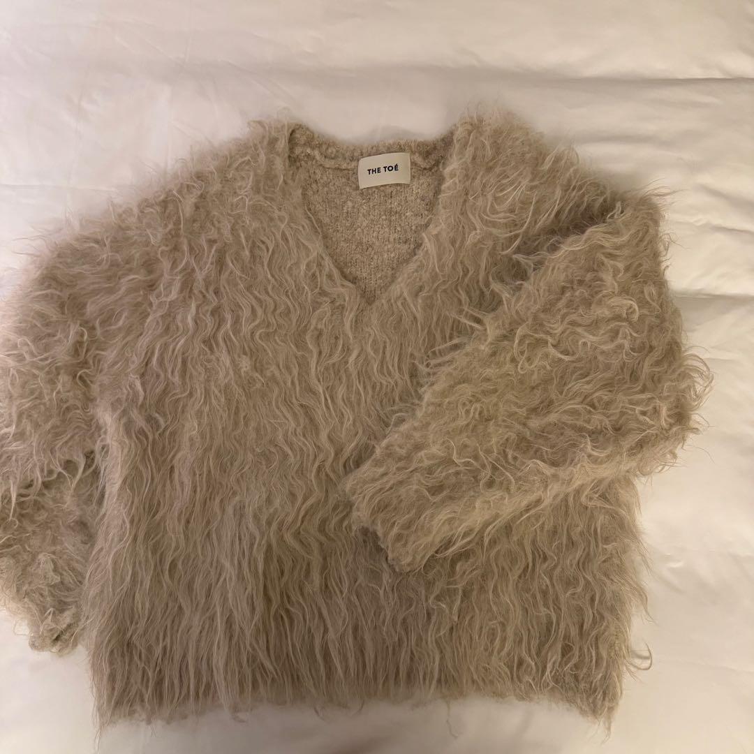トップス THE TOE Pigalle shaggy Vneck knit