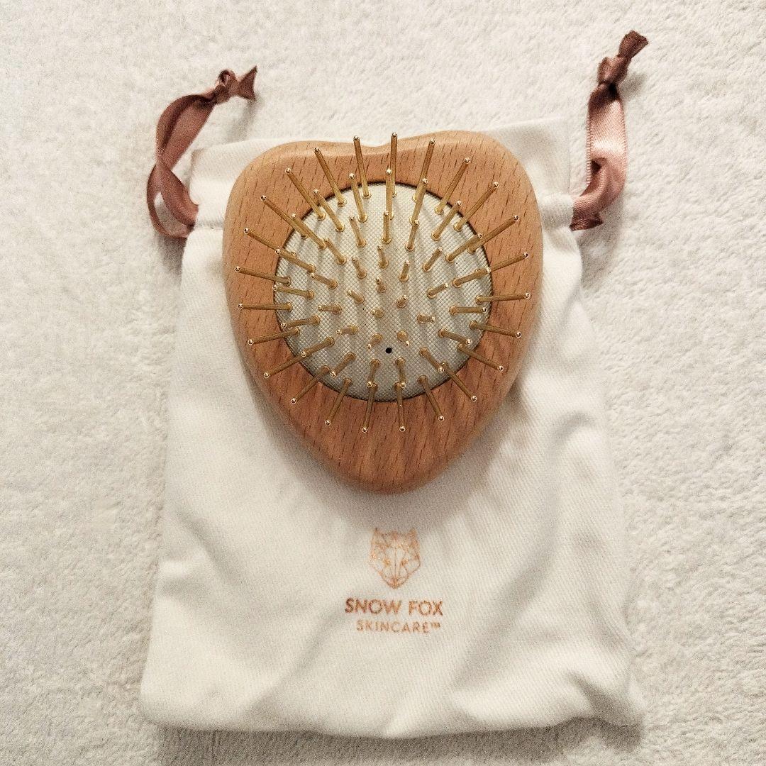 スノーフォックスプレミアム FOX カッサ ウッド ミニハート ヘアブラシ 新品