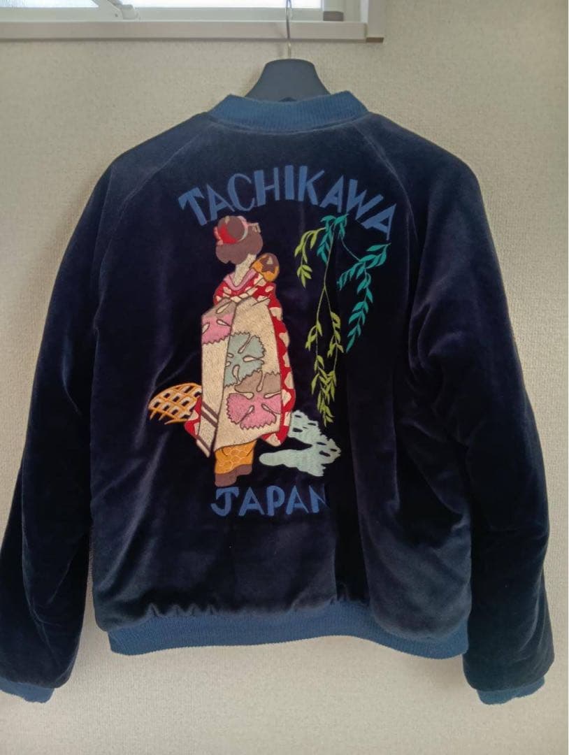 テーラ東洋スカジャン ネイビー 別珍軍艦サイズL