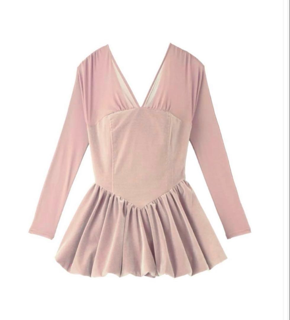 【新品未使用タグ付き】poláura ベロアビスチェバルーントップス