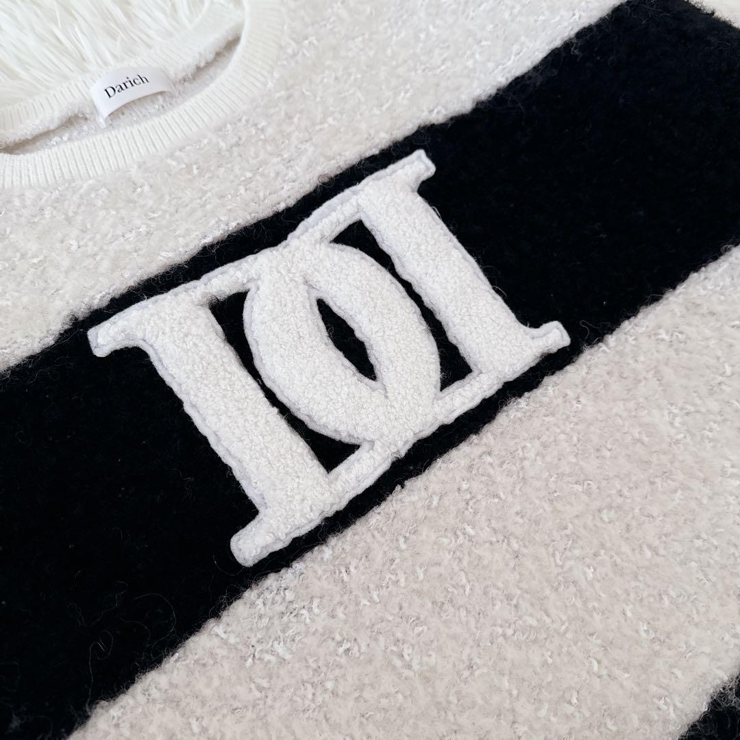 完売品✨美品✨ ダーリッチ アップリケブークレトップス ロゴ ニット