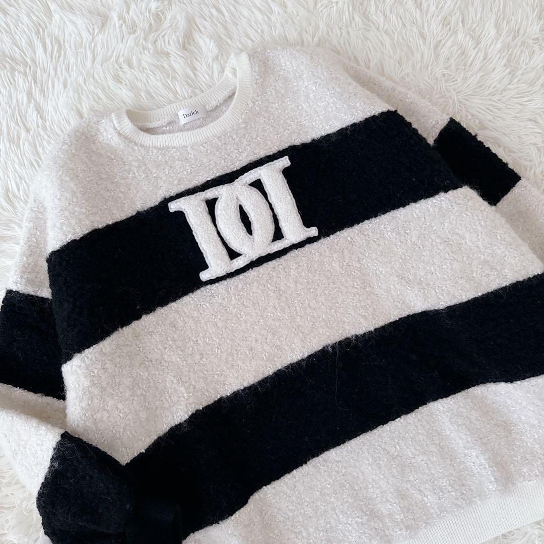 完売品✨美品✨ ダーリッチ アップリケブークレトップス ロゴ ニット