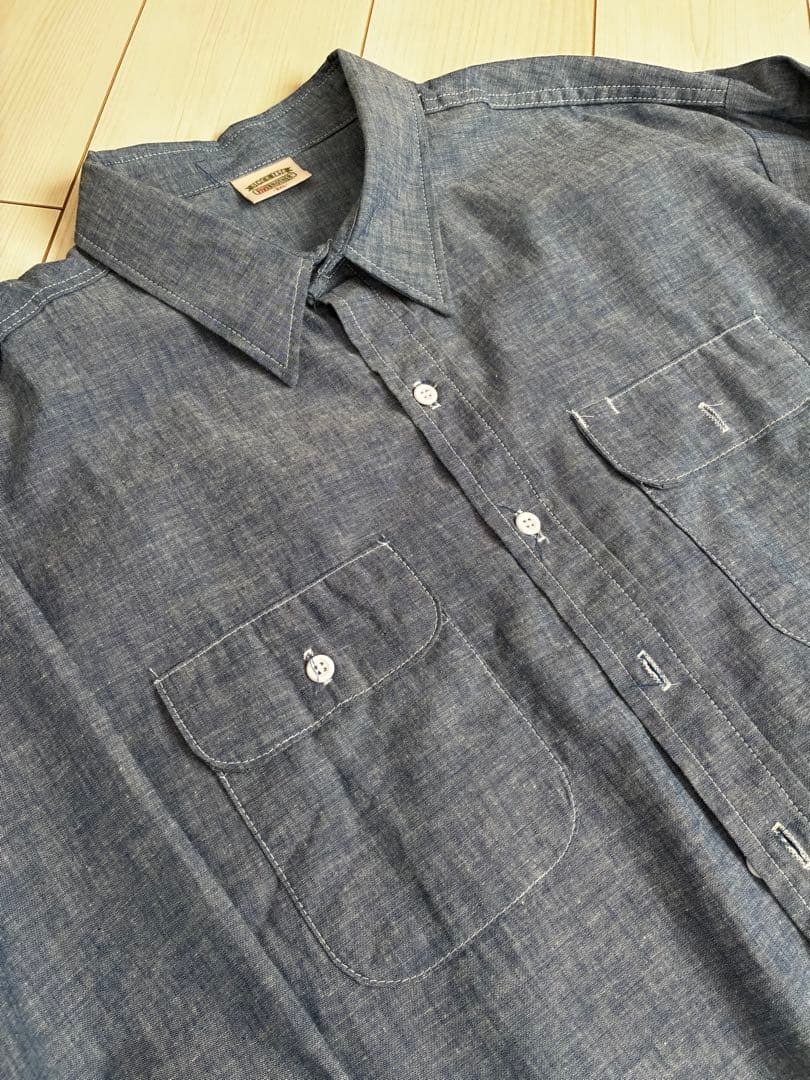 ビンテージ USA製 3XL FIVE BROTHER シャンブレーシャツ