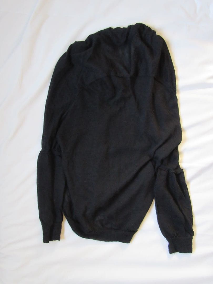 Y‘s リボン付ブラックニット 長袖 アルパカ100%